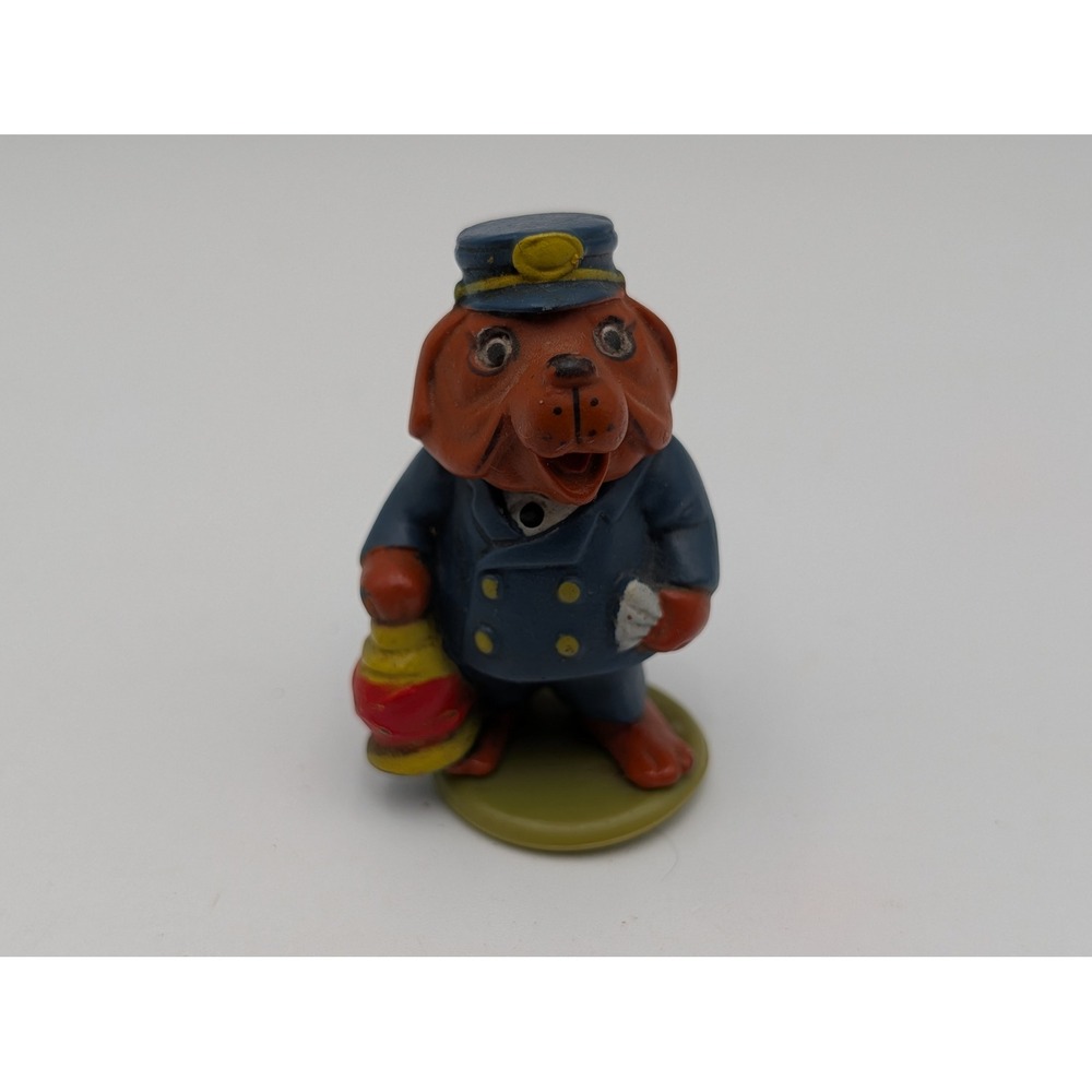 Playskool‎ Richard Scarry Figure Blue Train Conductor Dog 1976 Busytown